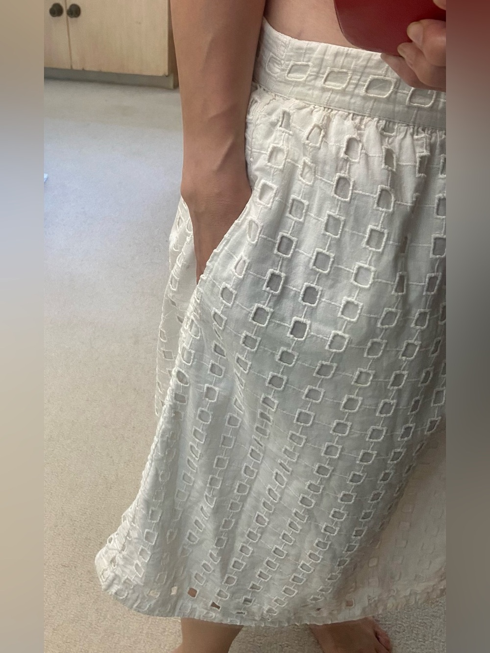 GAP White Eyelet A-Line Skirt, can fit XS-M 100% cotton